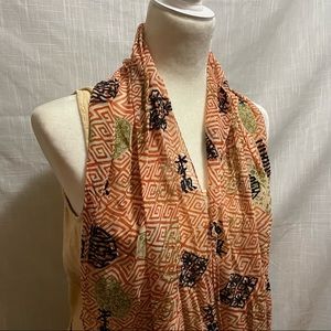 Zazou Asian inspired oblong scarf